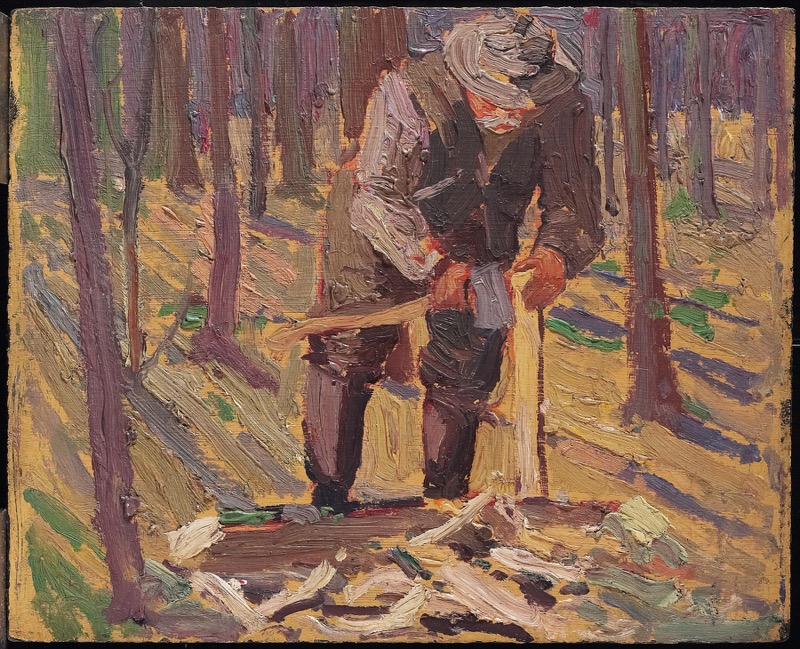 Man with Axe (Larry [sic] Dickson Splitting Wood), Fall 1915